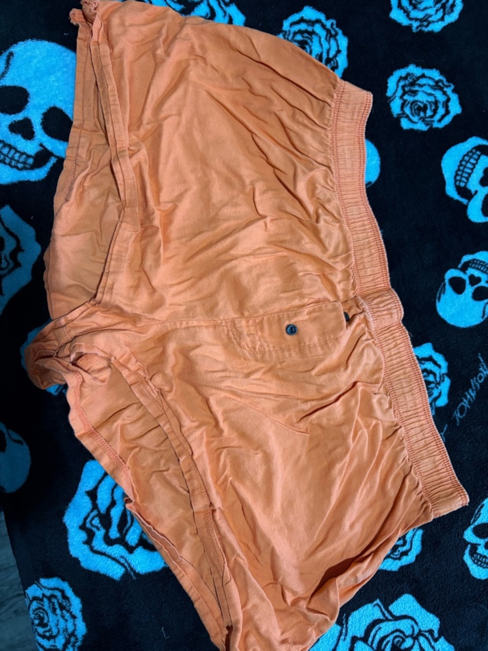 PINK Victoria's Secret Orange Elastic Waist Lounge Shorts